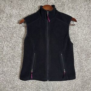PATAGONIA SYNCHILLA WOMENS VEST SMALL BLACK FULL ZIP FLEECE Vintage Canada Made